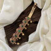 Premium Gold Look Alike Hair clip - Red & Green Stone -G11285